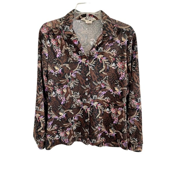 Vintage 80s Koret of California Polyester Blouse Retro Disco Mod - Picture 2 of 5